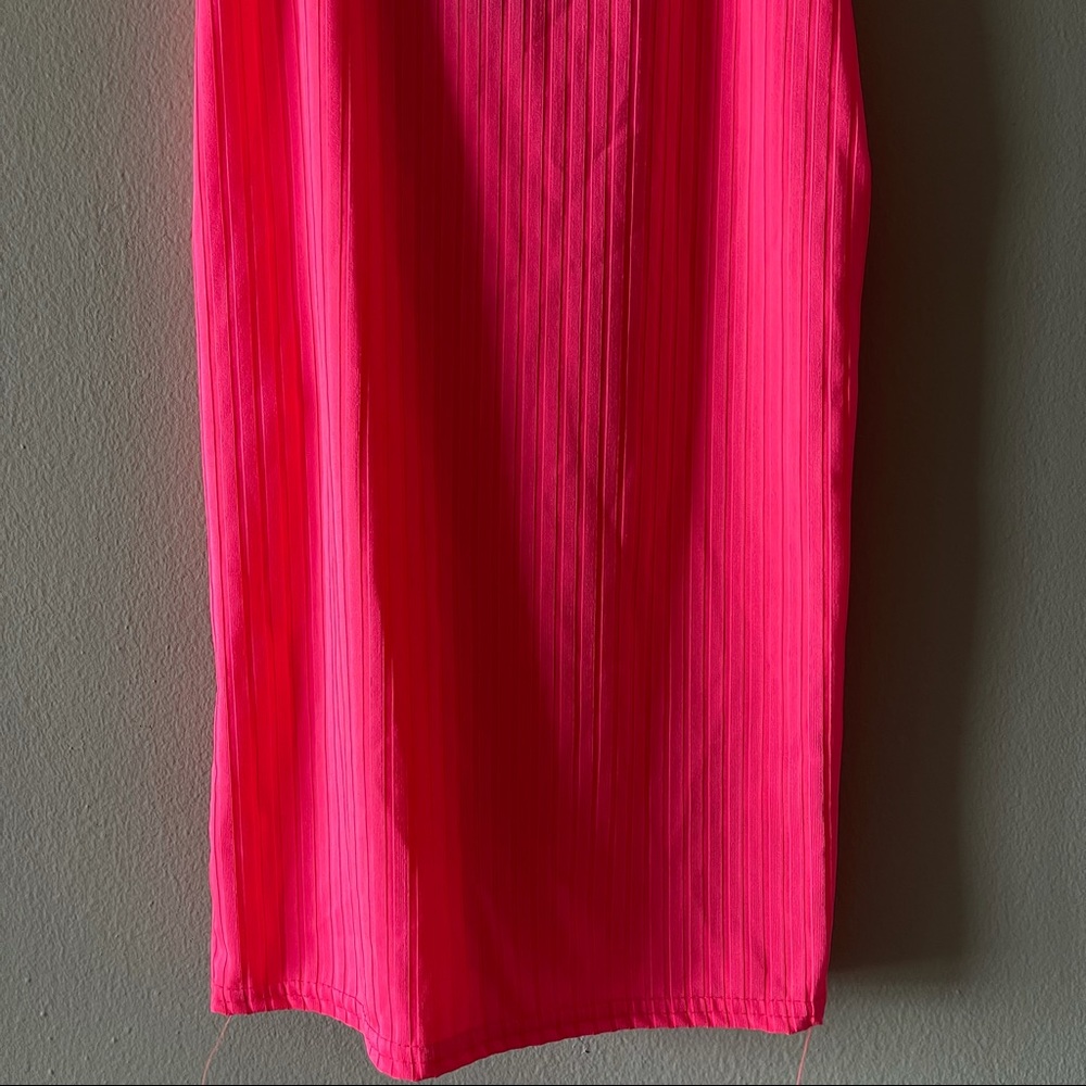 Vibrant Pink Ribbed Mini Dress - Picture 13 of 15